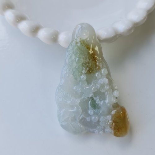 緣圓翡翠 冰膠晴水帶黃翡一路有你 |天然緬甸玉A貨翡翠