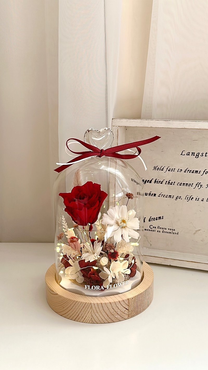 Flora Flower Small Flower Everlasting Flower Night Lamp—Flower Meets the Wind - Dried Flowers & Bouquets - Plants & Flowers Red