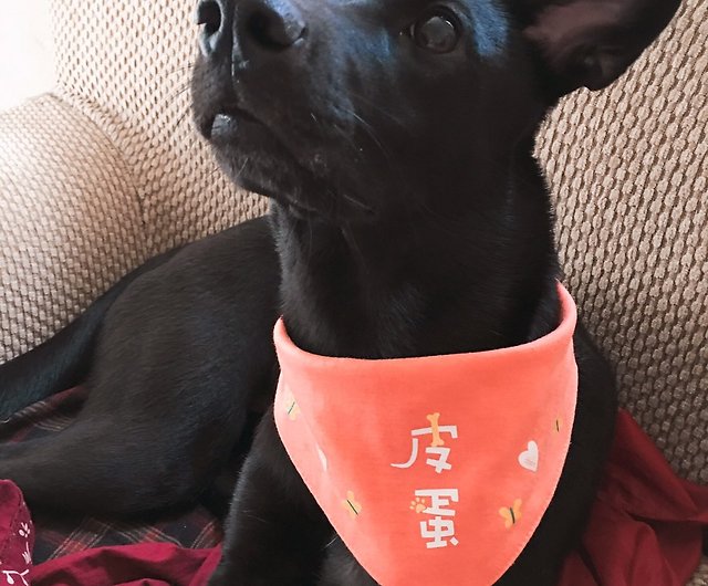 Custom Chinese Zodiac Dog Bandana Scarf w/ Name or Text