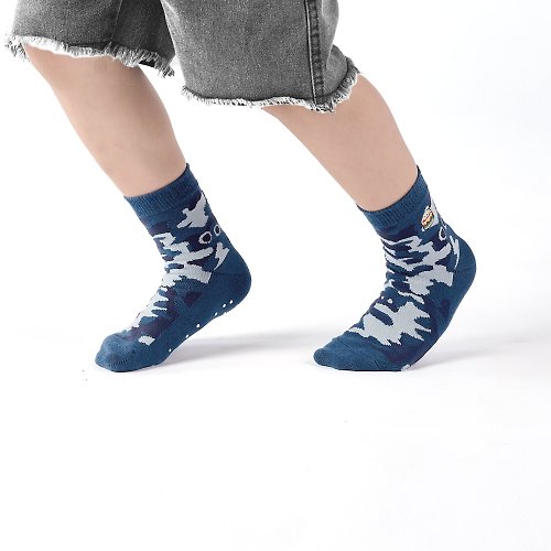 ChangeTone 【聯名系列 Crazygogo】登山筆記 /藍(16-18,19-22)MIT設計兒童襪