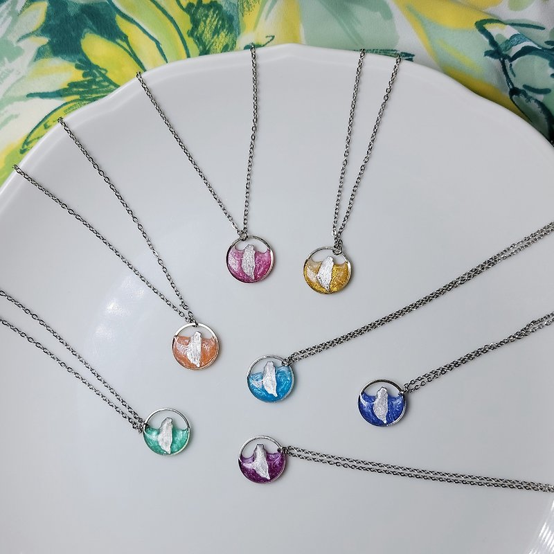 Across the Sea, Taiwan, Handmade Hand Painted Necklaces - Necklaces - Stainless Steel Multicolor
