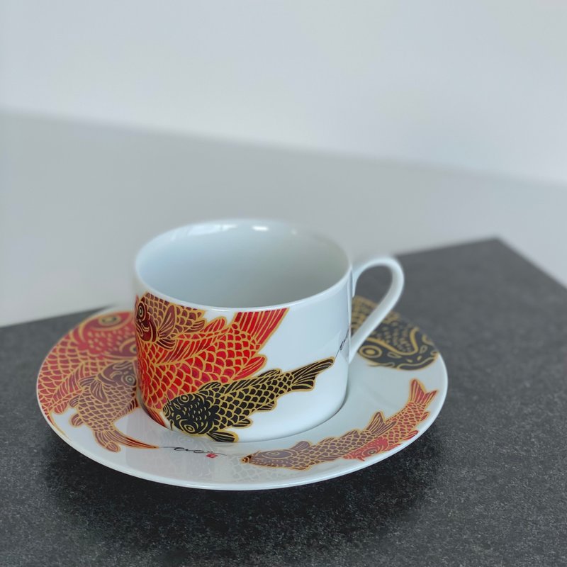 Cup & Saucer - Carp is dragon in heaven/80RD - Teapots & Teacups - Pottery 