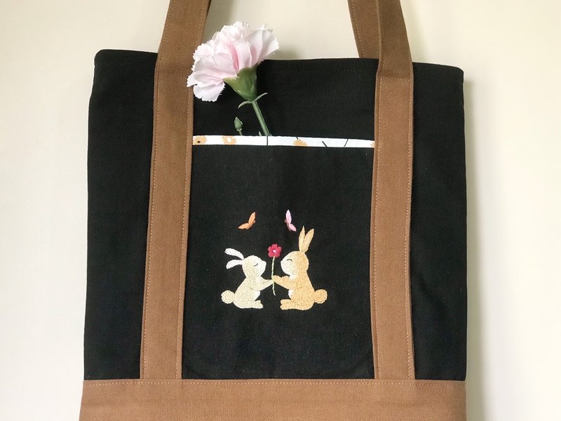 Tote bag/Cotton Tote Bag/Embroidered Tote Bag / Stylish Tote Bag / Handcrafted T - 其他 - 棉．麻 