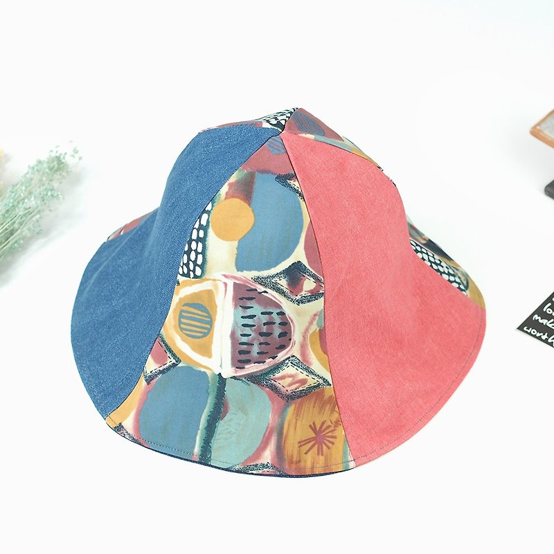 Hand-made double-sided design hat  - Hats & Caps - Cotton & Hemp Pink