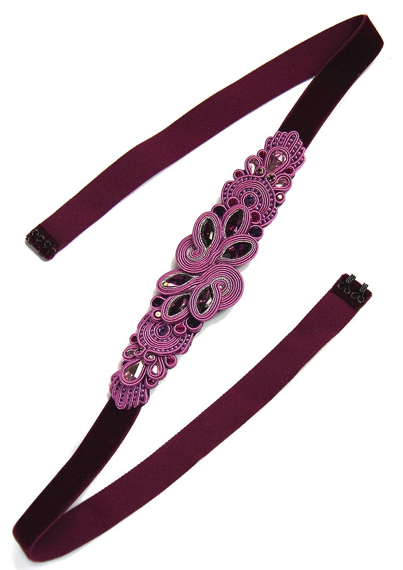 Belt Embellished beltChristmas Gift Wrapping - 腰帶/皮帶 - 其他材質 紫色