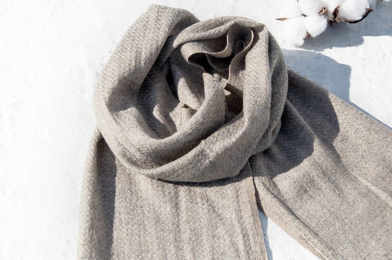 Cashmere Cashmere / Knitted Scarf / Pure Wool Scarf / Wool Shaw - Thick Desert Color - Knit Scarves & Wraps - Wool Khaki