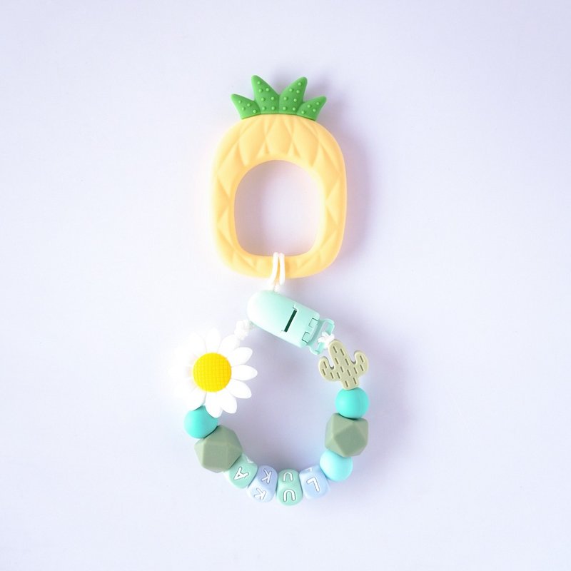 luka cactus sunflower yellow Wanglai teether/customized pacifier chain - ของเล่นเด็ก - วัสดุอื่นๆ หลากหลายสี