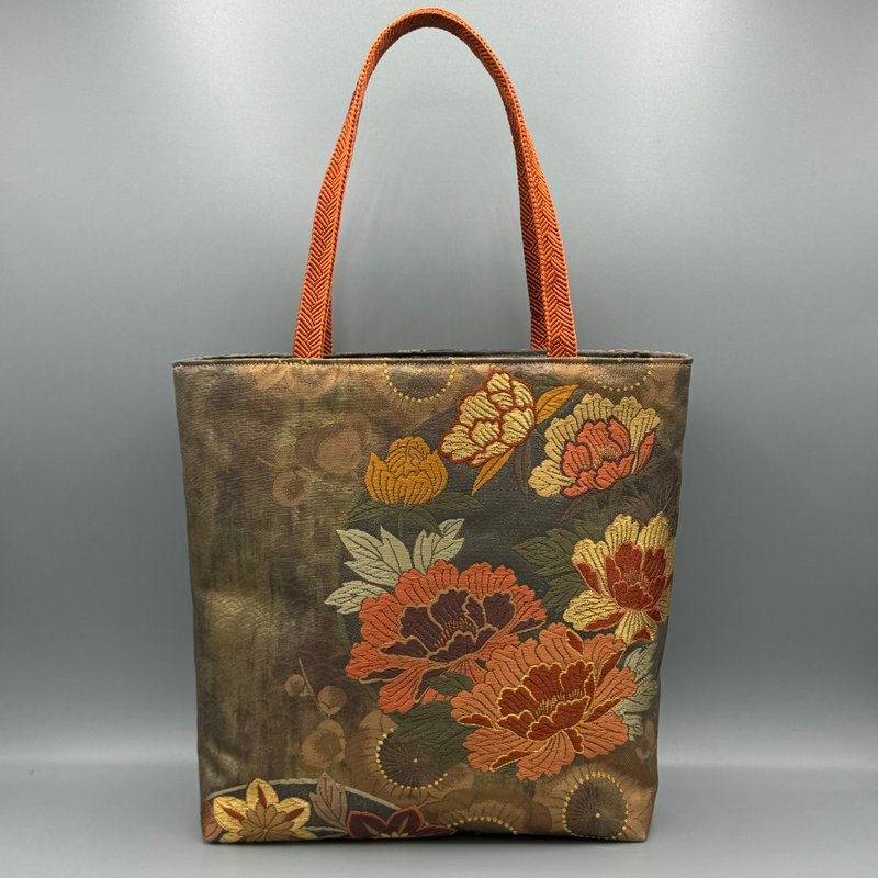 Kimono Obijime Remake Tote bag - Handbags & Totes - Silk Gold