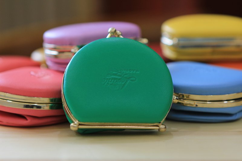 Limited Spain Lepanto Macaron handmade purse - Prairie Green - กระเป๋าใส่เหรียญ - หนังแท้ หลากหลายสี