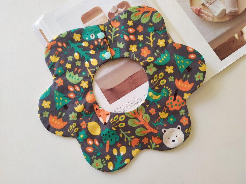 [Shipping within 5 days] Zhuanzhuanhuadou colorful forest baby bib bib scarf - ของขวัญวันครบรอบ - ผ้าฝ้าย/ผ้าลินิน หลากหลายสี