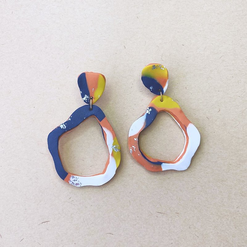 Mantina - Irregular Earrings - Earrings & Clip-ons - Pottery Multicolor