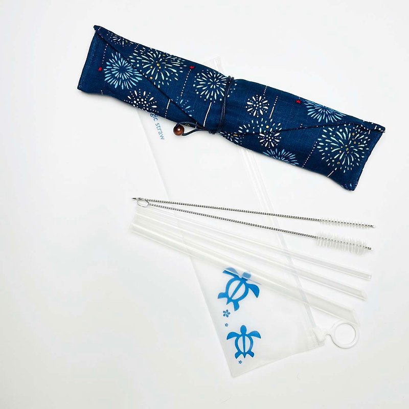 Magic reusable straw with Japan matsuri bag