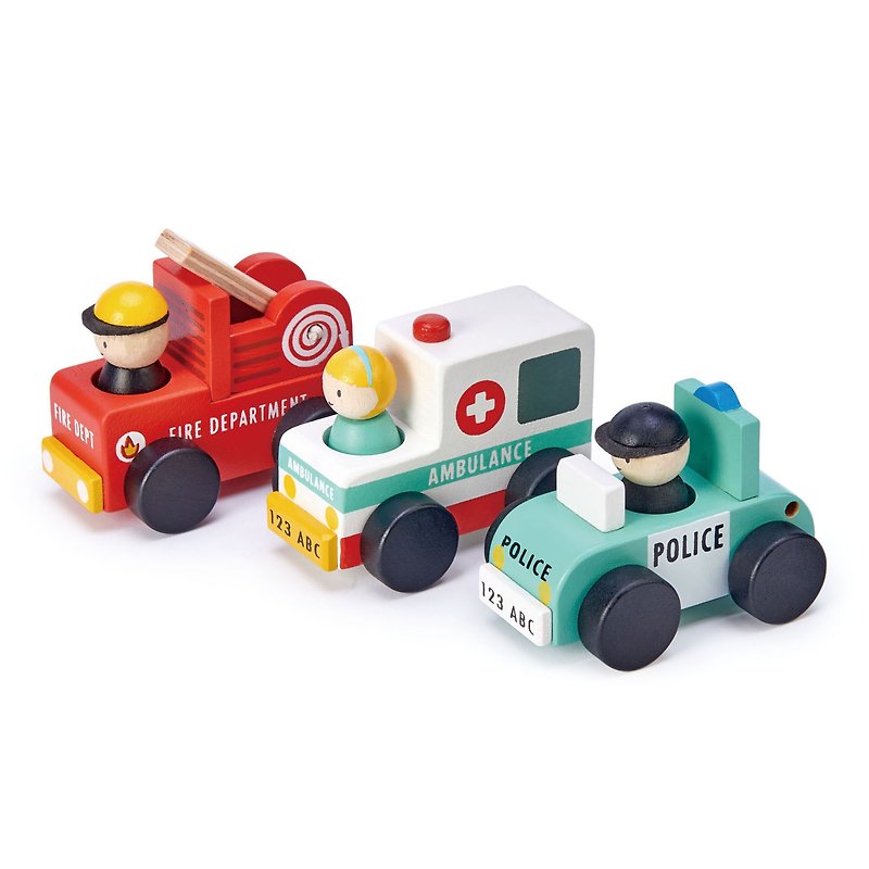 Emergency Vehicles - ของเล่นเด็ก - ไม้ 
