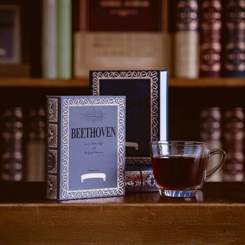 楽譜風 阿里山コーヒー ドリップブックレット - ベートーヴェン 交響曲第9番 - コーヒー・コーヒー豆 - 紙 グレー