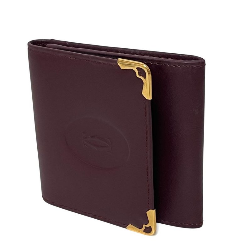 本物 Cartier カルティエ コインケース 小銭入れ マストライン レザー ボルドー 赤 新品同様 - 錢包/皮夾/長短夾 - 真皮 紅色