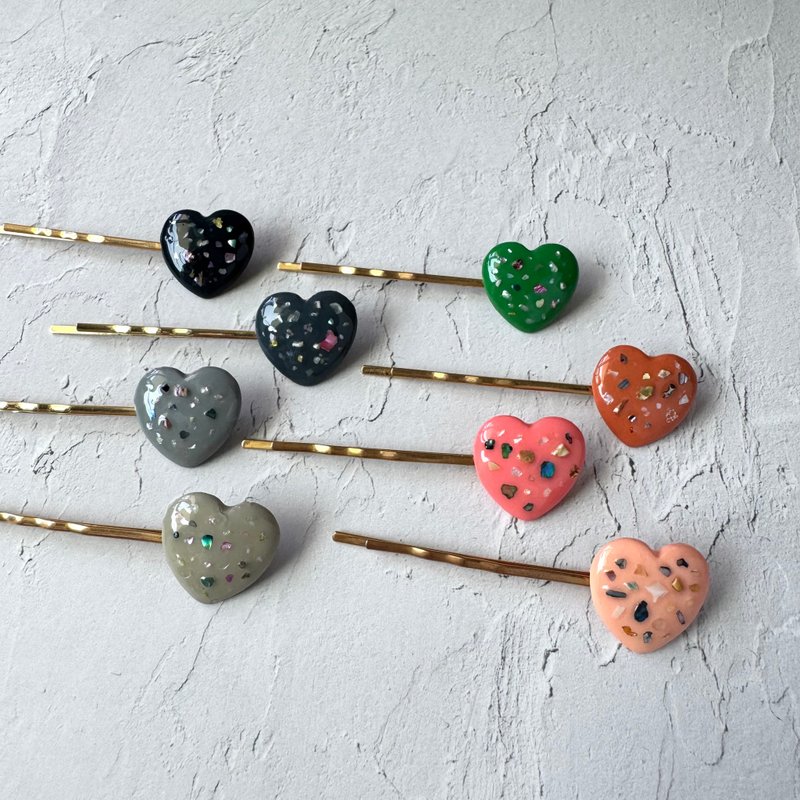 【SALE】8色　heart hairpin - 髮圈/髮夾 - 銅/黃銅 多色