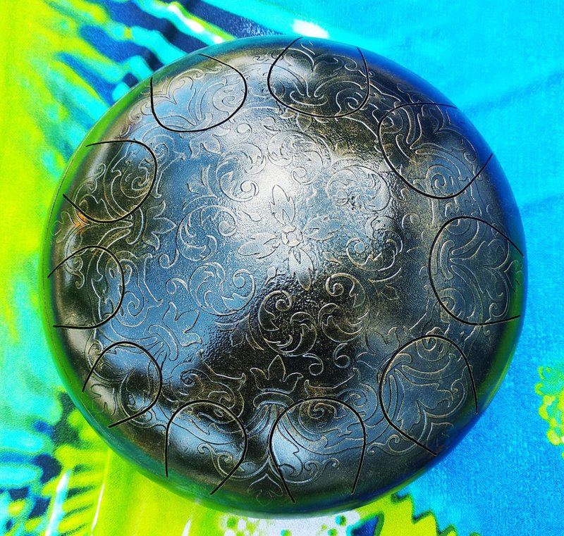 Steel Drum 30 cm, Yoga Drum, Steel Tongue, Tank Drum, Handpan Drum, Vegan Drum - 桌遊/卡牌 - 其他材質 