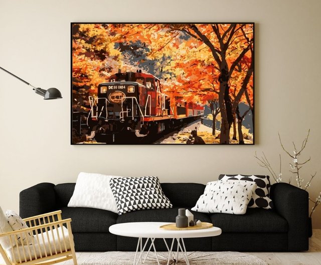 Lanshan Train Creative Digital Oil Painting【売上ランキング