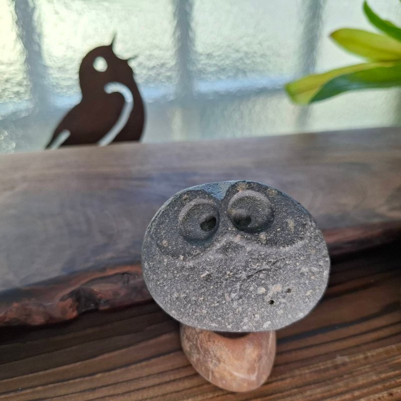 石雕貓頭鷹系列- 2號 療癒系手作文創擺飾 - 公仔/玩偶 - 石頭 