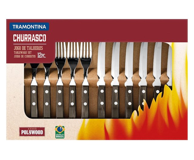 【木製柄】ステーキナイフ&フォーク12点セット TRAMONTINA ヨドバシ.com - TRAMONTINA トラモンティーナ 21199⁄703 [ステーキ