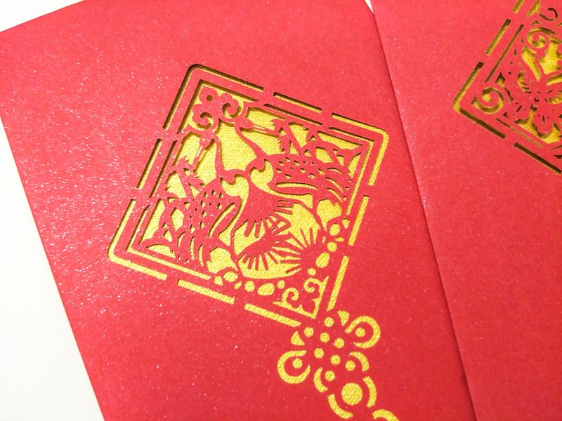 【期間限定販售】鏤空中式吉祥寓意 紅包袋 - 紅包袋/春聯 - 紙 紅色