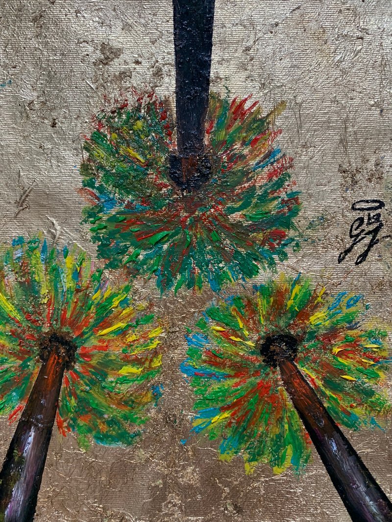 Interior painting Palm trees Art 棕榈树 绘画 - 壁貼/牆壁裝飾 - 其他材質 金色