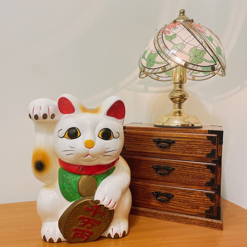 早期大型招財貓存錢筒 - 擺飾/家飾品 - 陶 