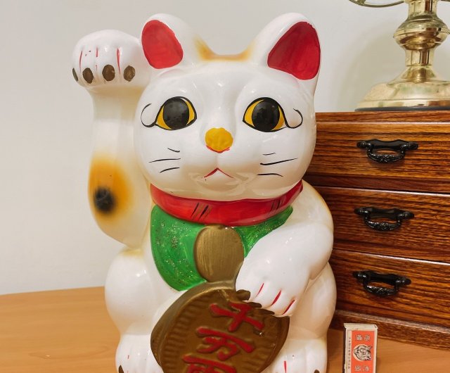 初期の大きな招き猫貯金箱 - ショップ islandvintagetw 置物