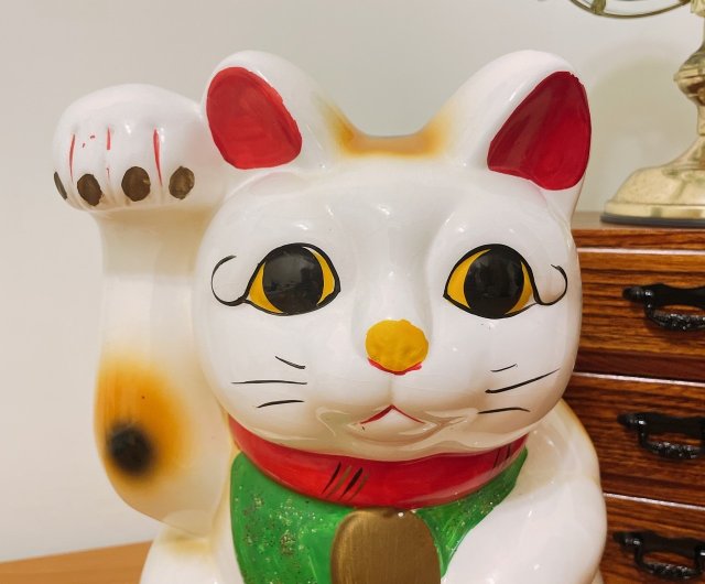 初期の大きな招き猫貯金箱 - ショップ islandvintagetw 置物