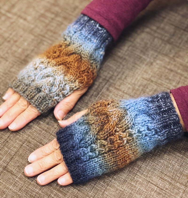 ChiChi Handmade-Far Country-Wool Hand Knitted Gloves - Gloves & Mittens - Wool Multicolor