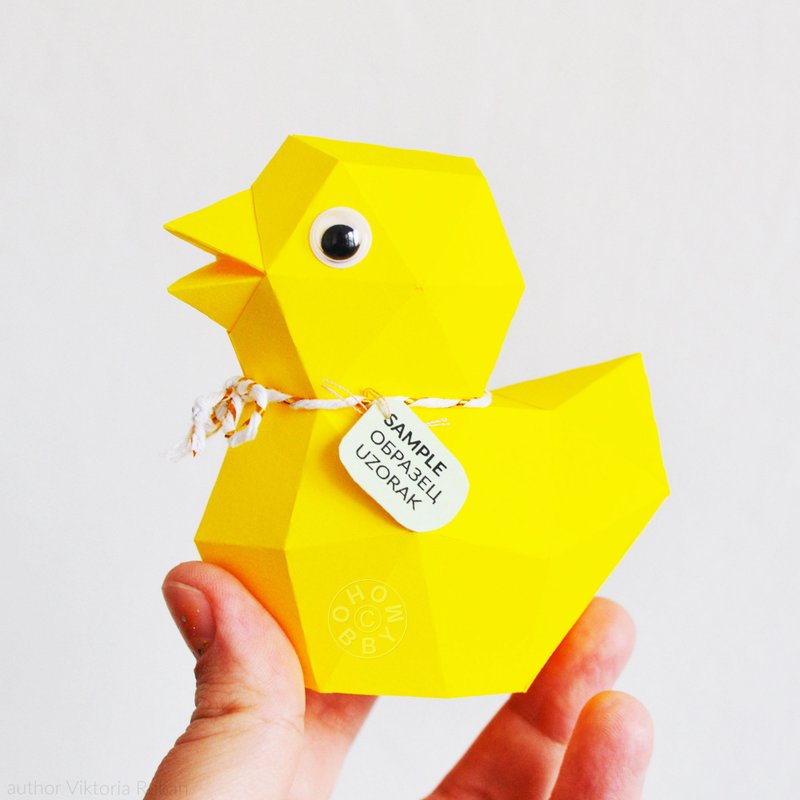 DIY Paper Duck, 3D Papercraft Printable PDF - 手工藝教學/工具書 - 其他材質 