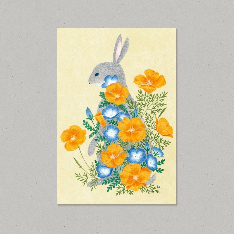 Animal Postcard /  Rabbit - Cards & Postcards - Paper Yellow