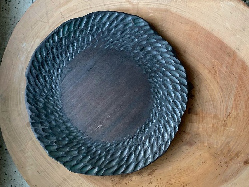 wave whirlpool plate - Plates & Trays - Wood Black