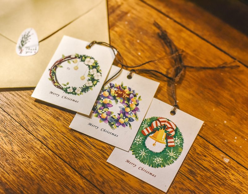 Christmas wreath tags - Cards & Postcards - Paper 
