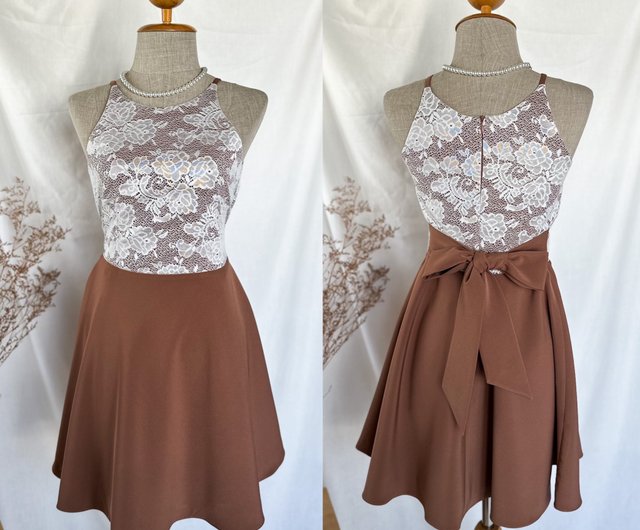 Brown Embroidered Draped Skirt hot Set--Prom,Evening Wear,Party Dress,Brides,Bridesmaids