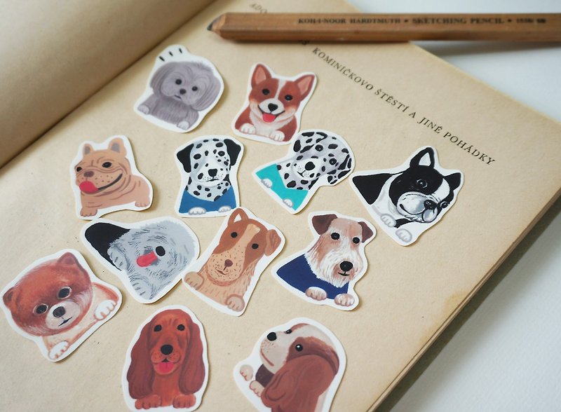 Dog Sticker Set Stickers - สติกเกอร์ - กระดาษ 