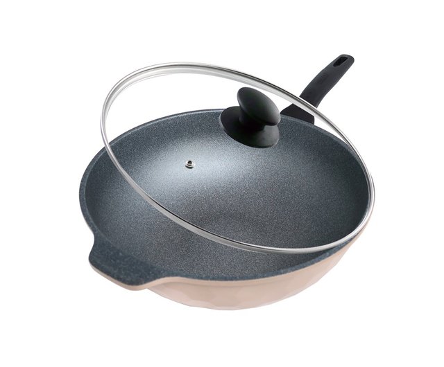 Korea King】Korea IH Honeycomb Titanium Granite Non-stick Wok