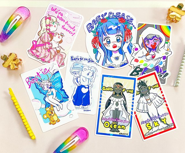 ポップでファンシーなステッカー 7 枚セット - ショップ size:S