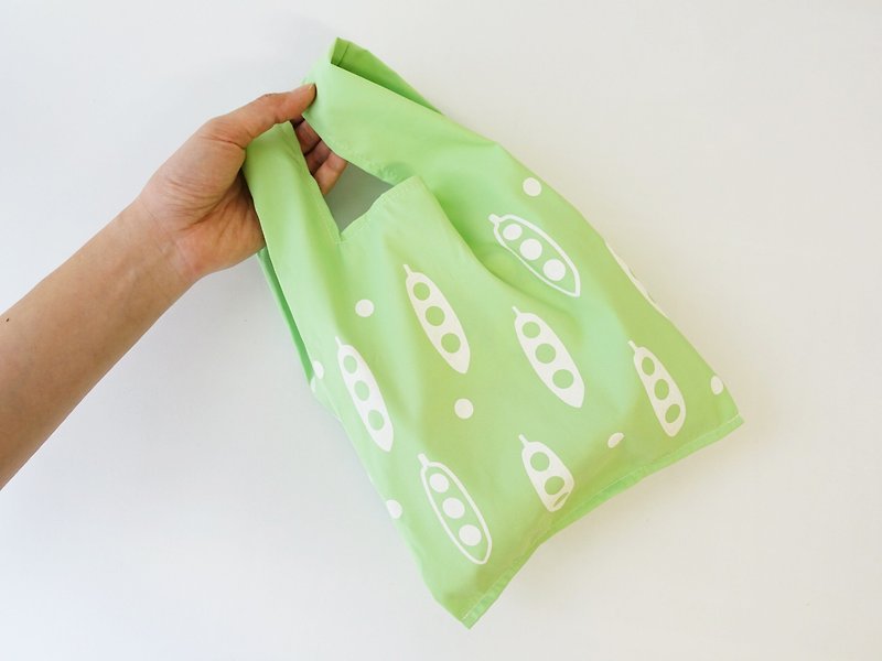 環保小型購物袋  飲料食物提袋 碗豆莢 - 手提包/手提袋 - 防水材質 綠色