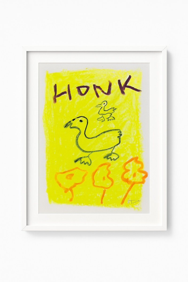 HONK 鵝插畫 動物森友會系列 A4印刷品 鵝圖卡 鵝藝術畫 - 海報/掛畫/掛布 - 紙 多色