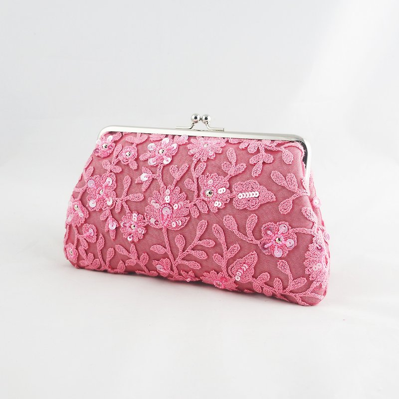 [Classic Portable] Cherry Blossom Sequin Bag - Messenger Bags & Sling Bags - Other Materials Pink