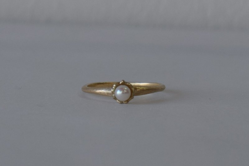 Frill Akoya Pearl Ring - 戒指 - 其他金屬 金色