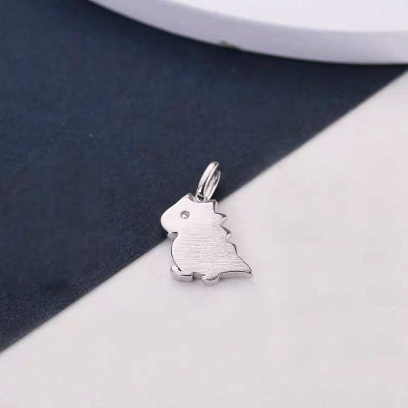 925 sterling silver cute animal series mini dinosaur necklace - สร้อยคอ - เงินแท้ สีเงิน