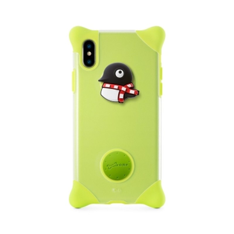 Bone / iPhone X 泡泡保護套 手機殼 - 企鵝 - 手機殼/手機套 - 矽膠 綠色