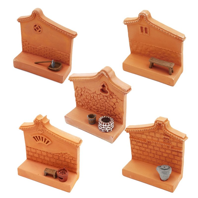 Five-shaped gable brick business card holder/card holder (there are five types of metal, wood, water, fire and earth) - ที่ตั้งบัตร - วัสดุอื่นๆ 