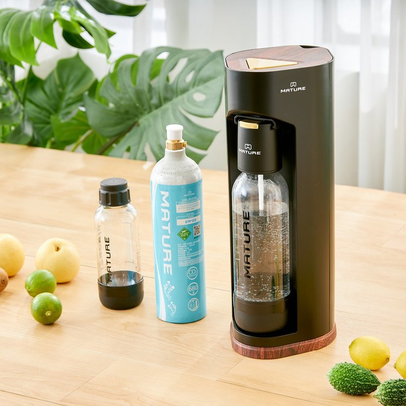 Double 12 Special Offer: MATURE Sparkling Water Maker Luxury 440 Series - Wood Black - เครื่องใช้ไฟฟ้าในครัว - พลาสติก 