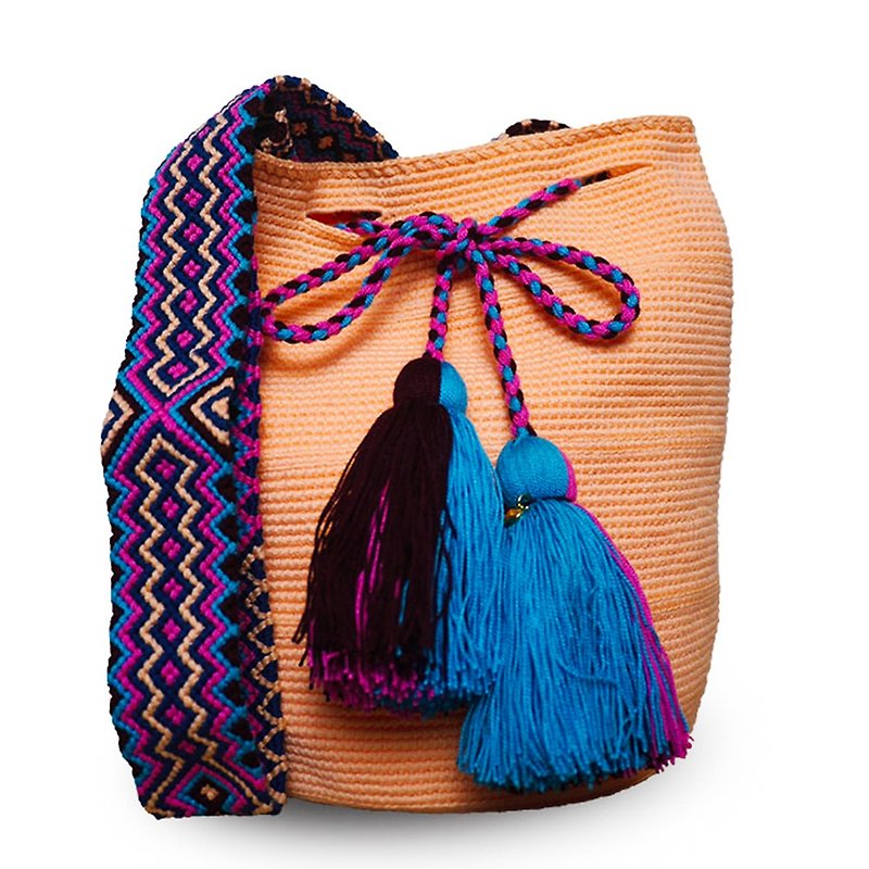 Wayuu Bag Wayou Bag (L) / Colombia handmade / only one per paragraph - [summer summer 邂逅] - กระเป๋าแมสเซนเจอร์ - ผ้าฝ้าย/ผ้าลินิน 