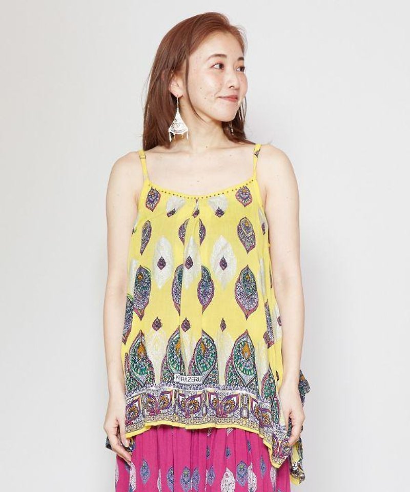 African Fabric Pattern Camisole Top - 女裝 上衣 - 其他材質 
