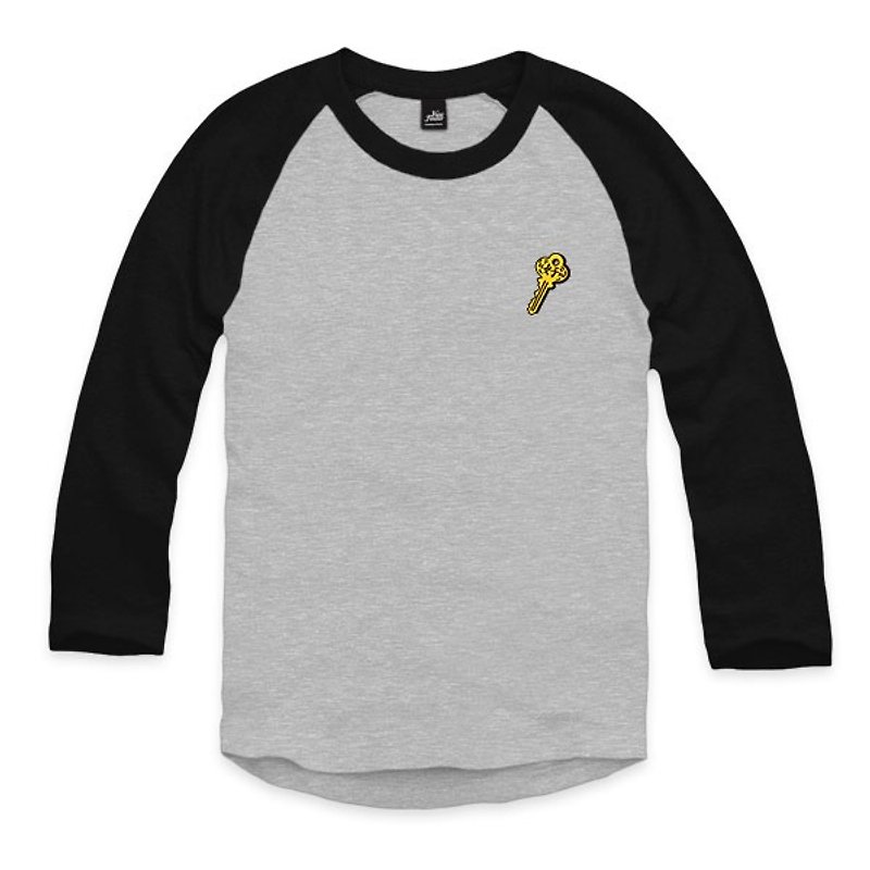 Hello rope and key - gray / black - Sleeve Baseball T-Shirt - Men's T-Shirts & Tops - Cotton & Hemp Gray