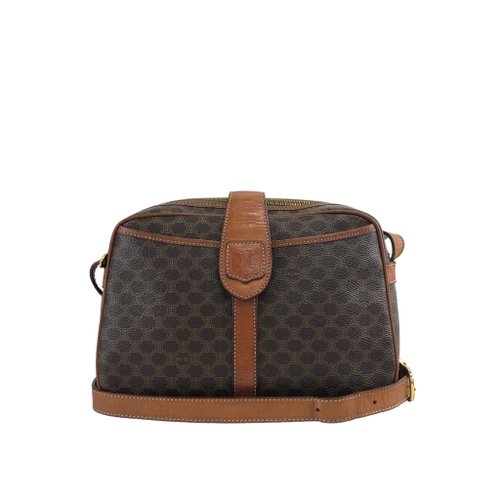 極 美品 セリーヌ マカダム ブラゾン レザー ショルダーバッグ 日本直送 名牌中古包 】CELINE セリーヌ マカダム ブラゾン型